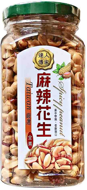 達人傳家 麻辣花生, 250g, 1罐