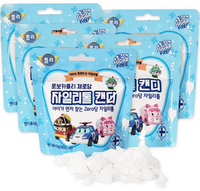 로보카폴리 제로당 캔디, 자일리톨, 40g, 5개