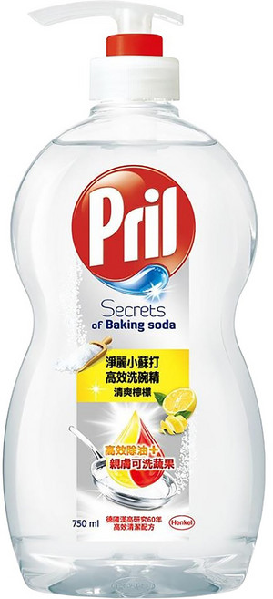 Pril 淨麗 小蘇打高效洗碗精 檸檬, 750ml, 1瓶