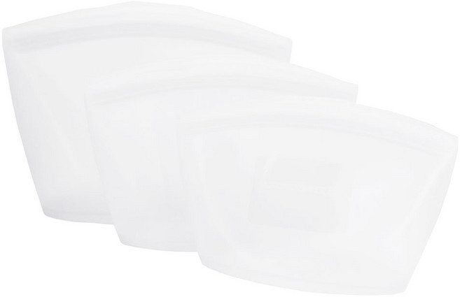 실리팟 프리미엄 실리콘 지퍼백 S + M + L 3종 세트, 네츄럴, 1세트