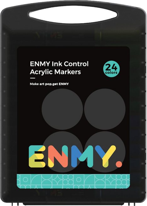 ENMy 恩米 直液式丙烯馬克筆 英文版 小黑盒, 24個, 1組