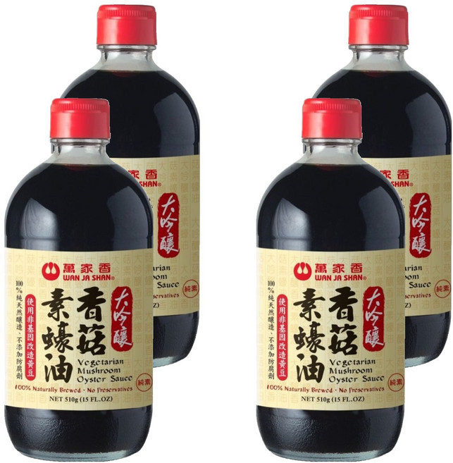 萬家香 大吟釀香菇素蠔油, 510g, 4瓶