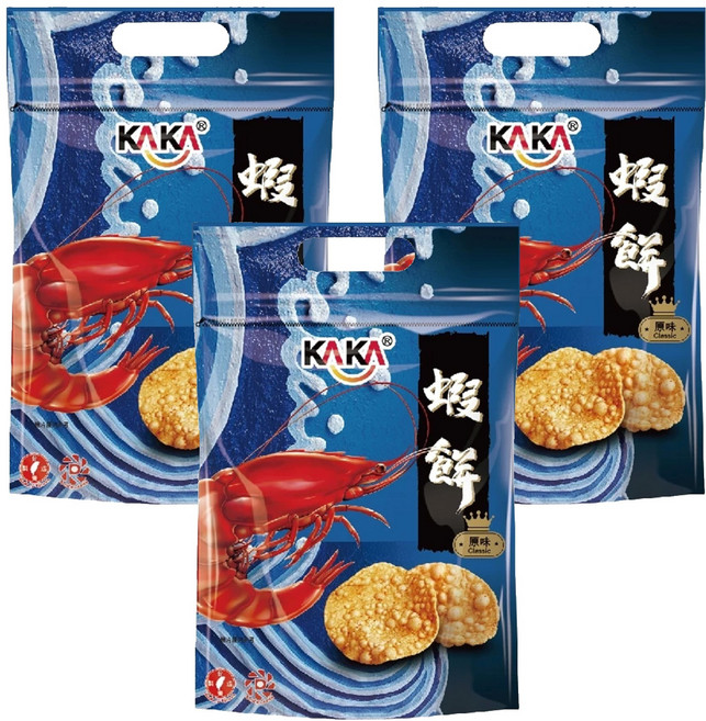 KAKA 卡卡 醬燒蝦餅 原味, 80g, 3包