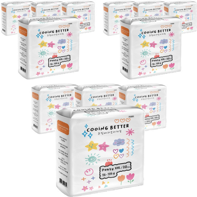 Cooing 베러 오리지널 팬티형 기저귀, 점보형(2XL), 240매