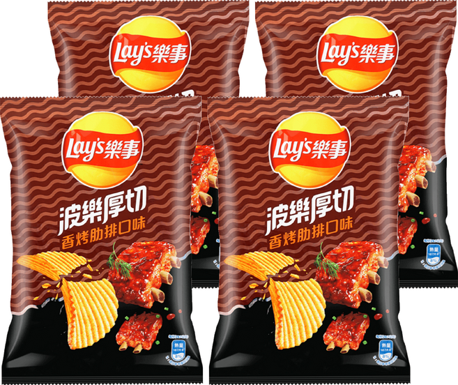 Lay's 樂事 波樂香烤肋排 洋芋片, 59.5g, 4包