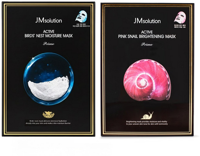 JMsolution 肌司研 活性燕窩保溼面膜 10片+ 粉色蝸牛亮白面膜 10片, 20片, 1組