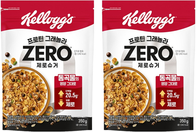켈로그 프로틴 그래놀라 제로슈거, 350g, 2개
