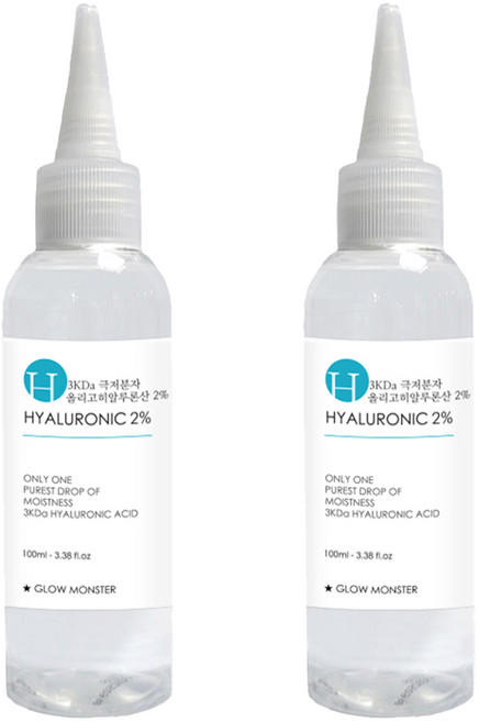 글로우몬스터 3Kda 극저분자 올리고히알루론산 2% 원액 토너, 100ml, 2개