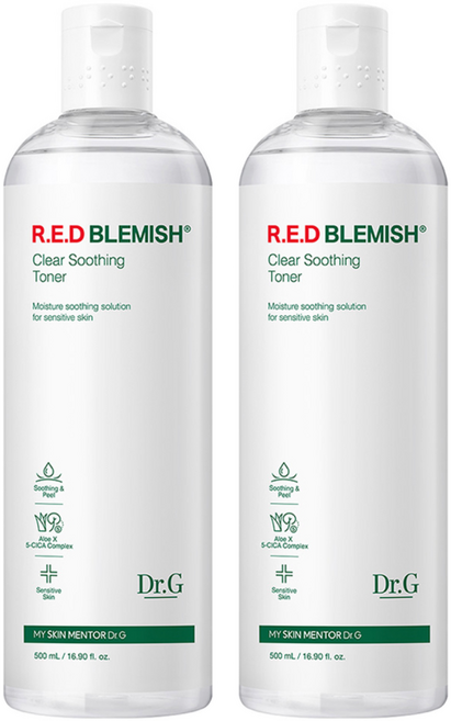 닥터지 레드 블레미쉬 클리어 수딩 토너, 500ml, 2개