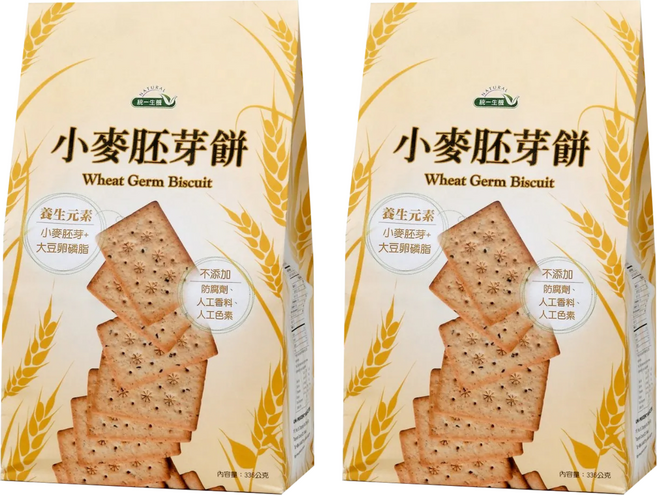 統一生機 小麥胚芽餅, 336g, 2包
