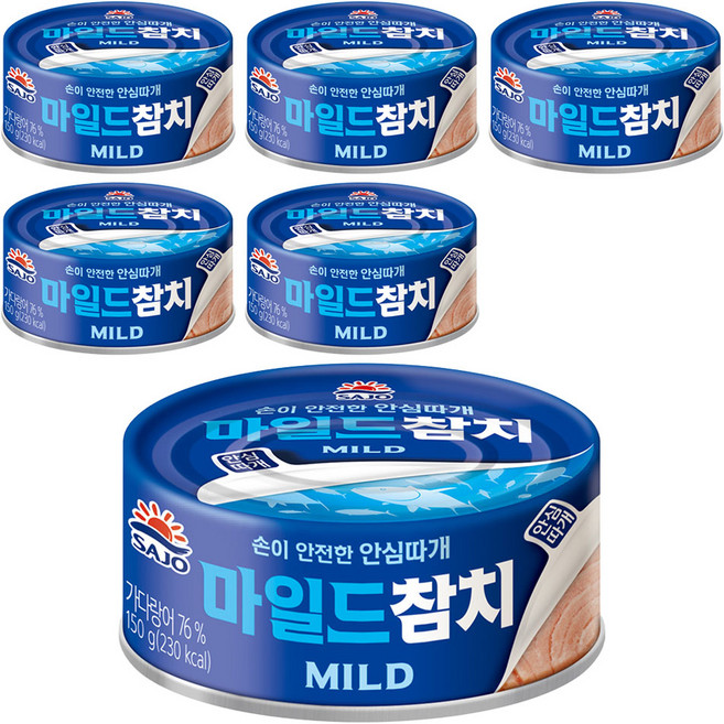 사조참치 마일드 참치, 150g, 6개