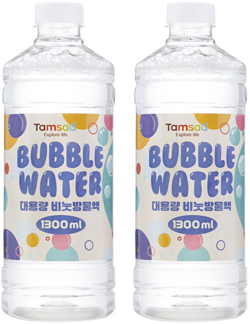 탐사 비눗방울 리필 1.3L, 혼합색상, 2개