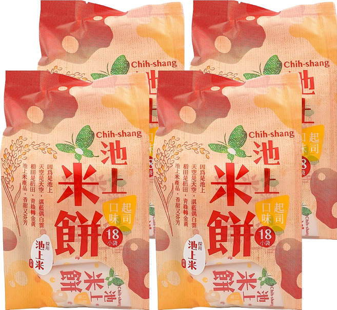 池上鄉農會 池上米餅 起司口味, 105g, 4袋