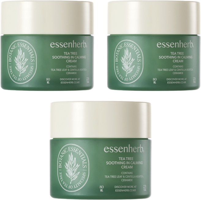 essenherb 茶樹舒緩鎮靜乳霜, 3個, 80ml