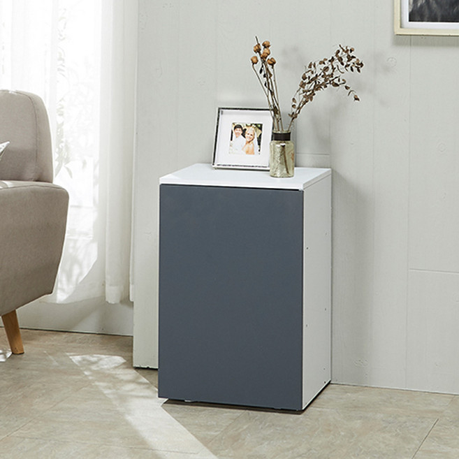 제우스가구 심플 미니 수납장, 화이트그레이