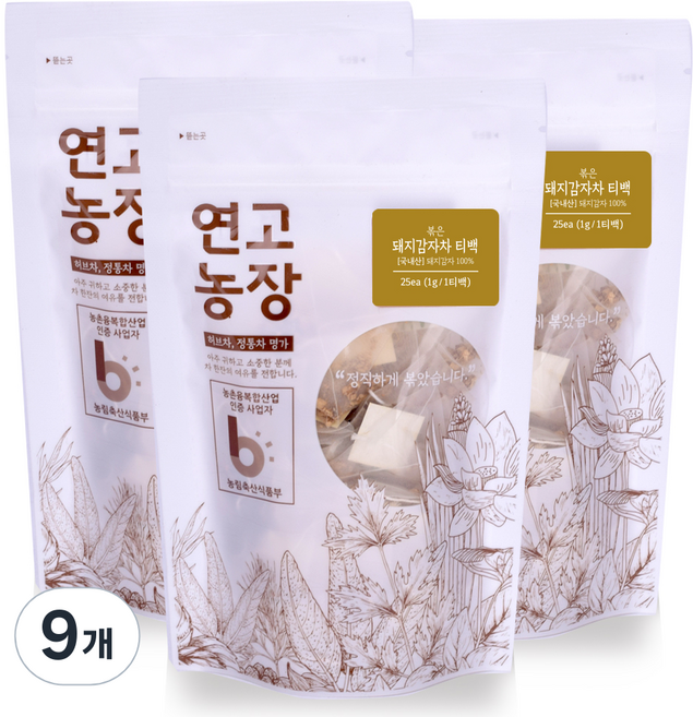 연고농장 돼지감자차 삼각티백, 1g, 25개입, 9개