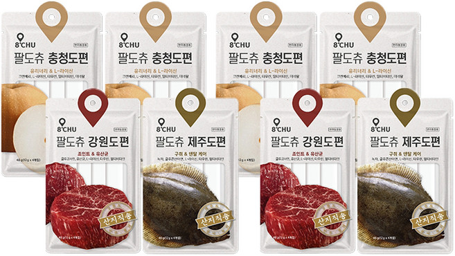 팔도츄 짜먹는 강아지 간식, 충청도편, 강원도편, 제주도편, 192g, 2세트