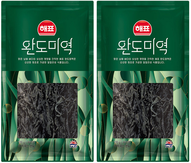 해표 완도 미역, 100g, 2개