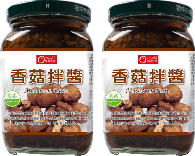 康健生機 香菇拌醬 全素, 380g, 2罐