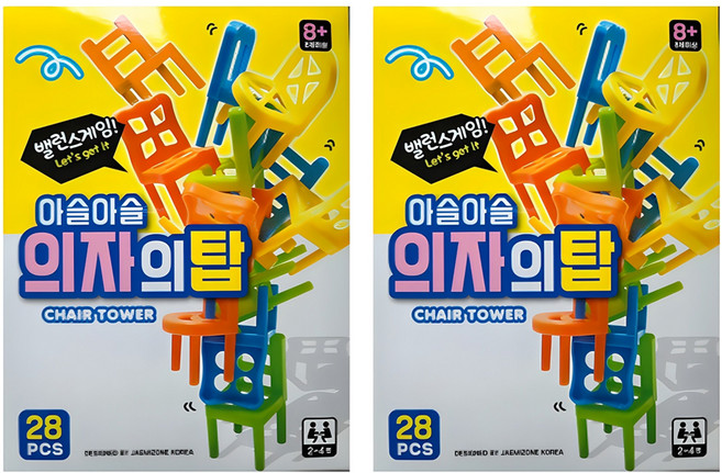 재미존 아슬아슬 의자의 탑 보드게임 28p, 랜덤 발송, 2세트