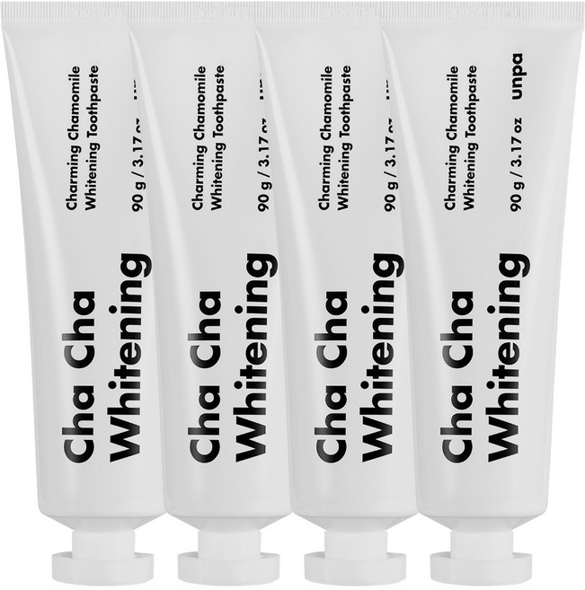 언파 차차 프리미엄 미백 치약, 90g, 4개
