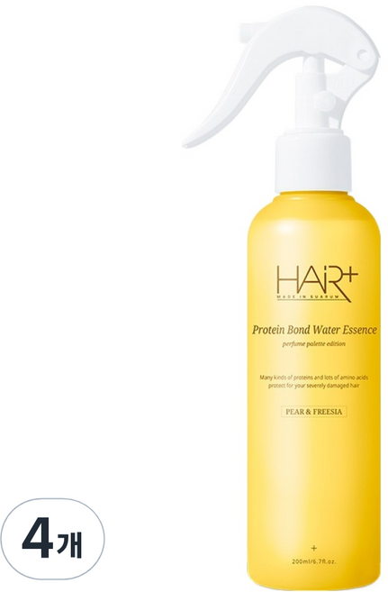 헤어플러스 단백질 본드 페어 앤 프리지아 퍼퓸 워터 에센스, 200ml, 4개
