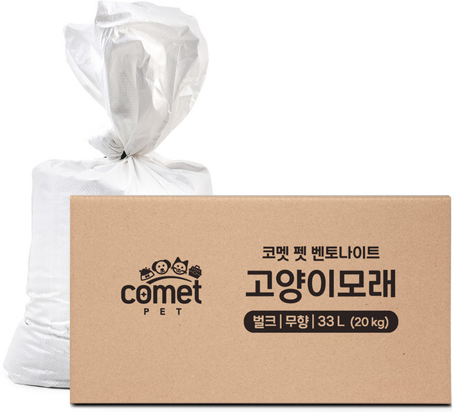 코멧 펫 벤토나이트 고양이 모래 벌크, 33L, 1개, 무향