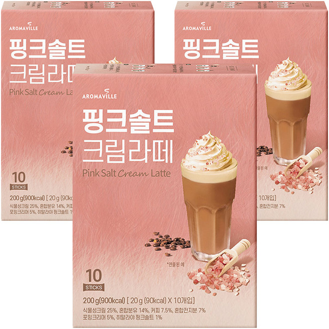 아로마빌커피 핑크솔트 크림라떼, 20g, 10개입, 3개