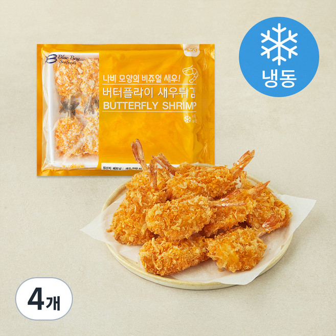 지엔씨푸드 버터플라이 새우튀김 10미 (냉동), 250g, 4개