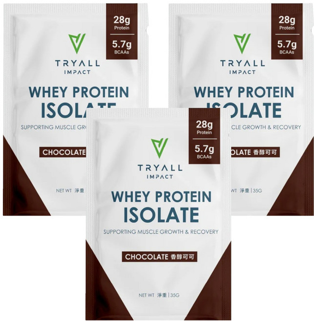 TRYALL 全分離乳清蛋白 香醇可可, 35g, 3包