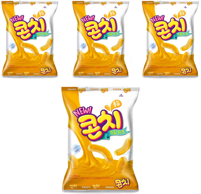 크라운 콘치 치즈크림, 66g, 4개