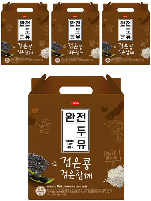 전두유 한미 완전두유 검은콩 검은참깨, 64개, 190ml