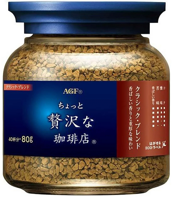 AGF 微奢華咖啡店 咖啡罐 藍紅標 經典贅沢, 80g, 1入, 1罐