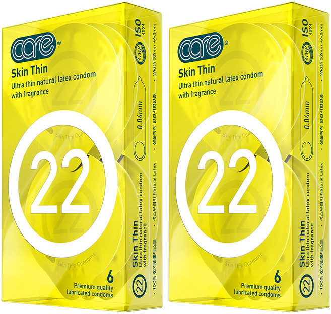 care 22 스킨씬 콘돔, 6개입, 2개