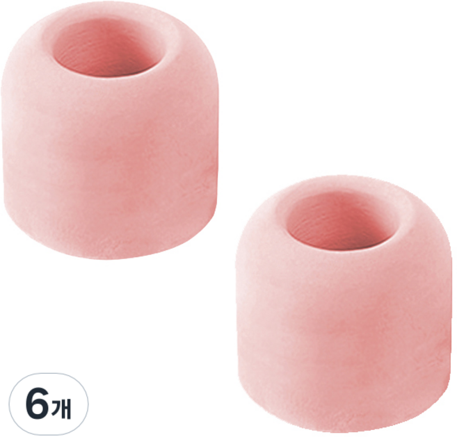 블럭마트 규조토 칫솔꽂이 원형, 핑크, 6개