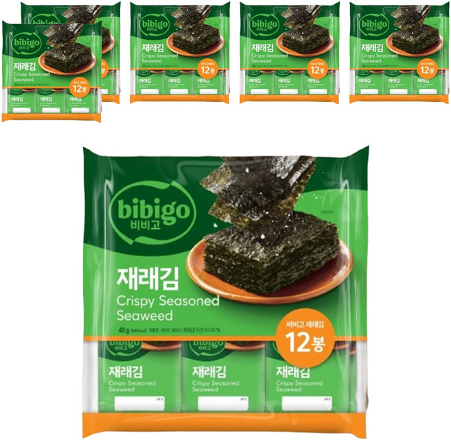 비비고 재래김 도시락김 12p, 48g, 6개