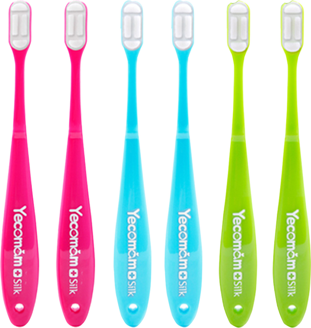 예꼬맘 실크 어린이 칫솔 2단계, 랜덤발송, 1개입, 6개