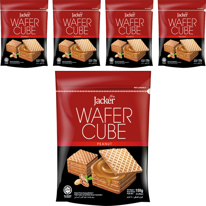Jacker 傑克 花生方形威化酥, 150g, 5包