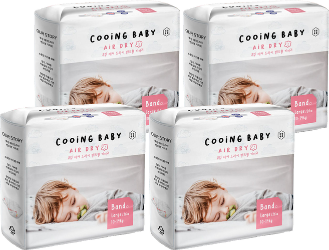 Cooing 쿠잉 에어 드라이 풀커버 밴드형, 대형(L), 104매
