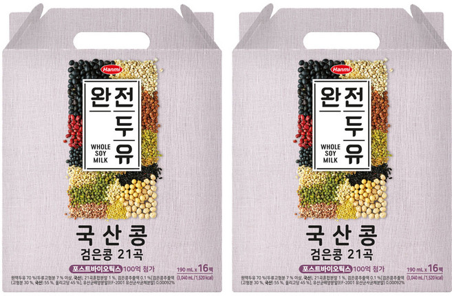 한미두유 완전두유 검은콩 21곡, 32개, 190ml