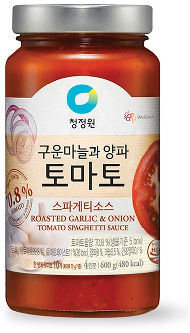 청정원 구운마늘과 양파 토마토 스파게티소스, 600g, 1개 - 쿠팡