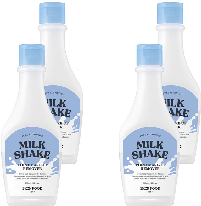 스킨푸드 밀크쉐이크 포인트 메이크업 리무버, 160ml, 4개