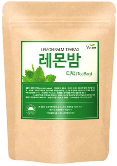 Votem Tea 檸檬香蜂草茶茶包, 1.2g, 100包, 1袋