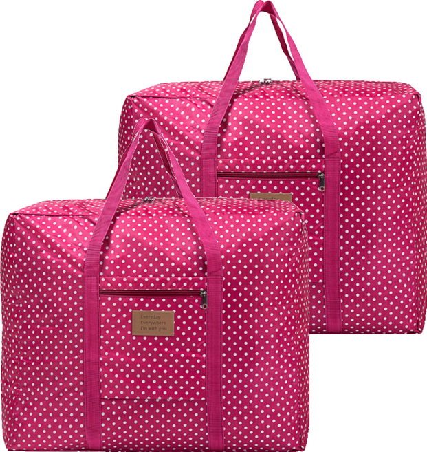 블루무역 방수 이불정리함 특대형, 땡땡이핫핑크, 2개