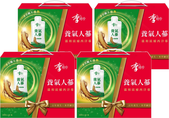 李時珍 養氣人蔘 18包, 630ml, 4盒