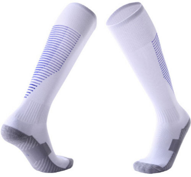 편스토어 논슬립 축구 스포츠 양말, 블루스트라이프화이트, 1개