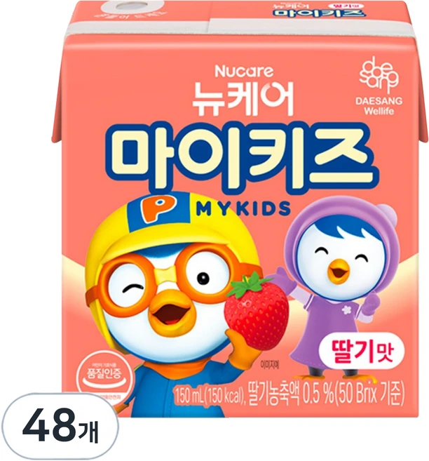 마이키즈 딸기맛, 150ml, 48개 - 쿠팡