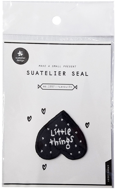 suatelier design JR刺繡貼, 黑色, 1個