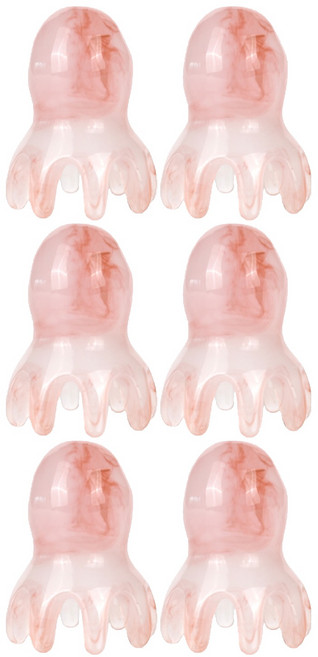 에이커하우스 문어괄사 두피 마사지기, 레드, 6개