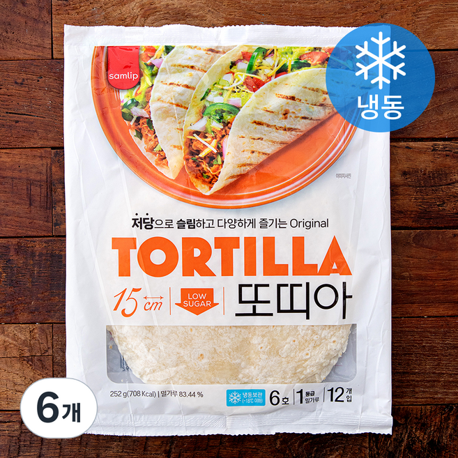 삼립 또띠아 6호 (냉동), 21g, 6개, 12개입